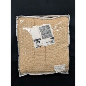 Brylane Basket Weave Blanket 100% Cotton Lightweight Med Warmth Taupe Queen